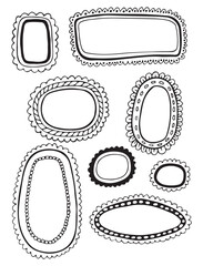 cartoon picture frames set isolated on white background. Vector illustration