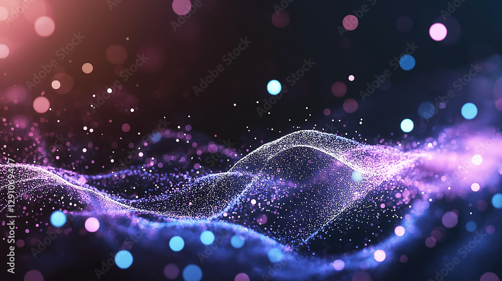 Aufkleber abstract digital waves: an ethereal composition of digital waves shimmering with a symphony of color