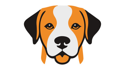 portrait of a orange dog vector illustration