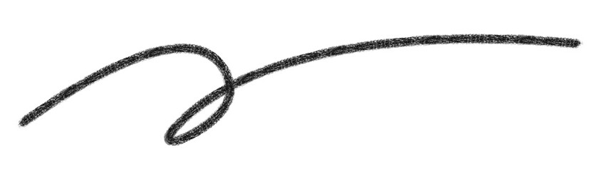 シンプル黒線　チョーク風　くるん