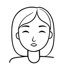 simple girl outline vector illustration