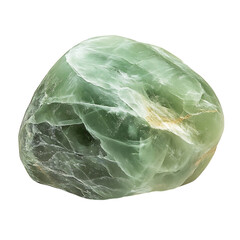 Fototapeta premium Green Calcite Stone Isolated on Transparent Background