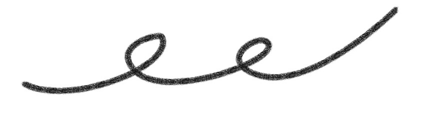 シンプル黒線　チョーク風　くるくる