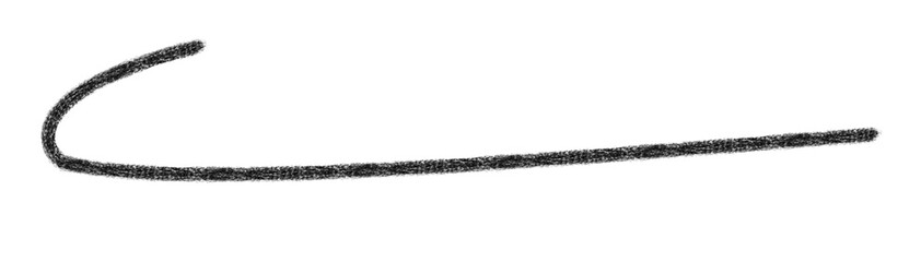 シンプル黒線　チョーク風　カーブ