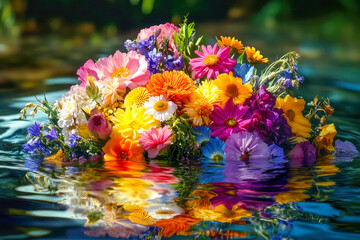 Floating Flowers on Water – A Symbol of Remembrance and Farewell