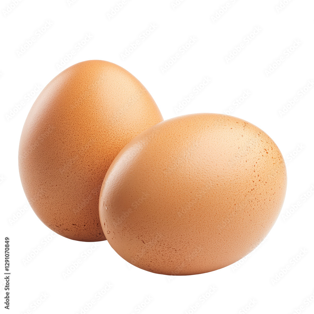 Poster two brown eggs resting on a clean transparent surface creating a minimalist culinary display, two eg