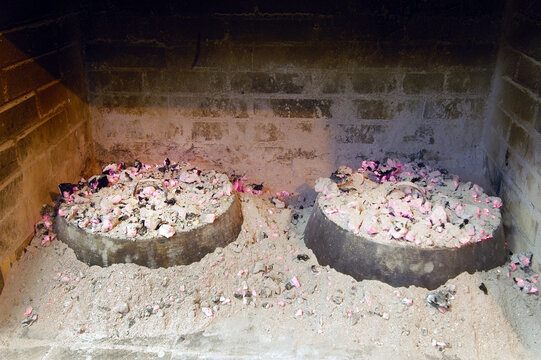 Coniglio cotto al coppo sotto la cenere or Rabbit cooked in a pan Rabbit under the ashes is a typical food of Abruzzo near Fossacesia in Italy