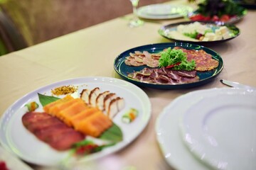 A table with various festive treats