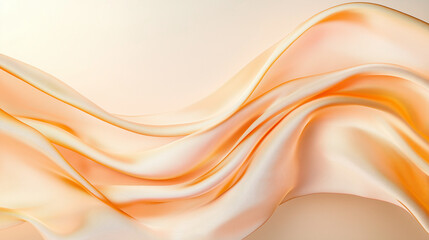 Abstract Silk Flow: An elegant abstract design featuring flowing silk in shades of warm orange and cream, creating a sense of movement, luxury, and artistic beauty.