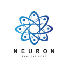 Neuron logo or nerve cell logo design,molecule logo illustration template icon with vector concept