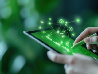 Business Finance Technology on Tablet Device