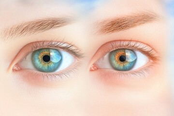 Naklejka premium Exploring vision and blindness through contrasting open and closed eyes