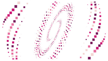 Geometric background square styles colorful rectangles halftone pixel pattern.