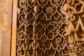 Carved stone decorations of the mihrab of Great Mosque of Divrigi