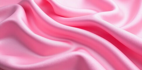 Obraz premium Soft pink silk fabric folds, luxurious texture, glossy, waves