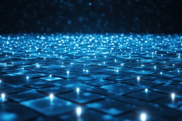 Obraz premium Abstract Technology Grid with Glowing Lights