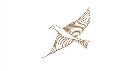 Fototapeta premium Outline Bird in Flight, Simple Design