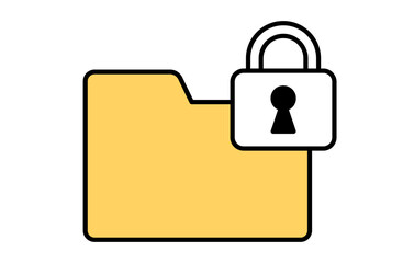 フォルダのセキュリティーのアイコンベクターイラスト 安全性 機密情報