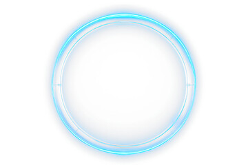 blue neon color glowing glass frame isolated on white or transparent png