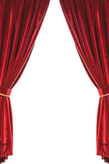 red curtain on white background