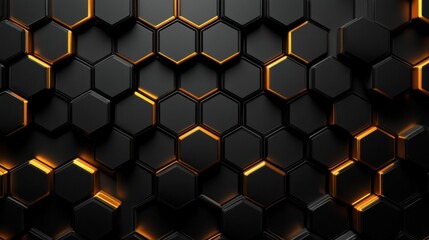Abstract honeycomb pattern, glowing hexagon structure, technological background, suitable for website banner