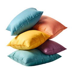 colorful pillows on transparent background