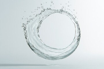 Fluid motion creates captivating circular splash, emphasizing el