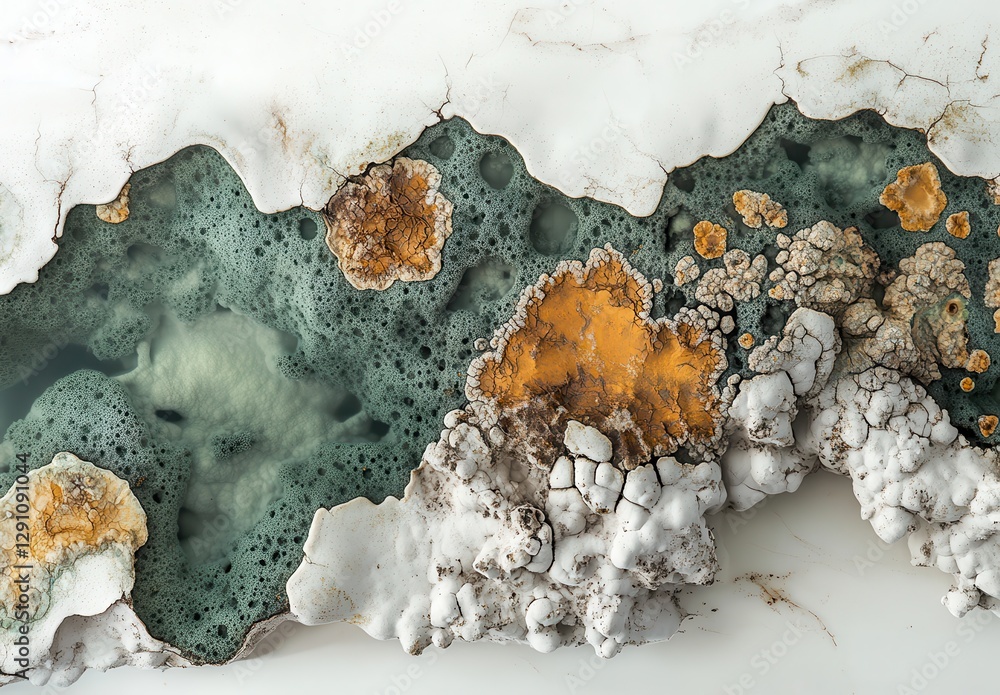 Poster abstract geological patterns with vibrant colors and textures, showcasing natural formations and org