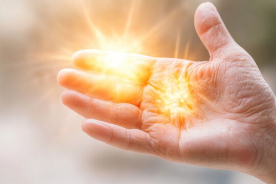 Swollen hand presenting signs of phlegmon during outdoor activities in warm weather