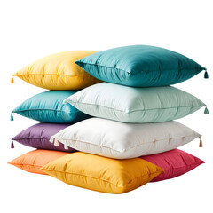 colorful pillows on transparent background