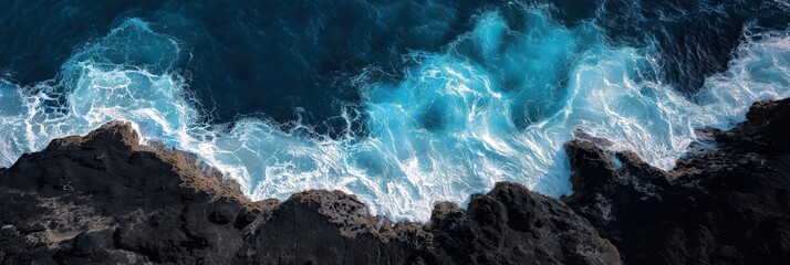 Abstract Infrared Aerial View of Ocean Waves