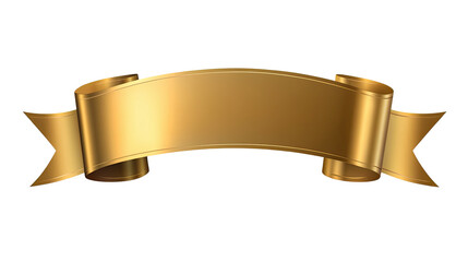 A shiny gold ribbon banner, perfect for awards, celebrations, and announcements, adding elegance to any design.
