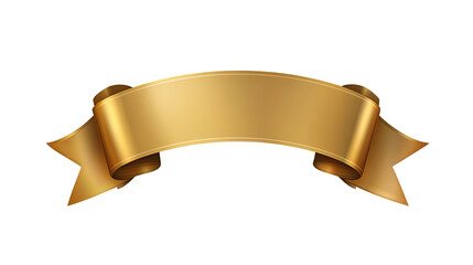 A shiny golden ribbon banner with decorative ends, perfect for adding a touch of elegance to invitations or announcements.