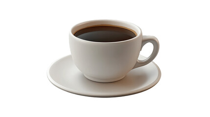 A simple yet elegant cup of black coffee on a white saucer, perfect for coffee lovers and cozy gatherings.