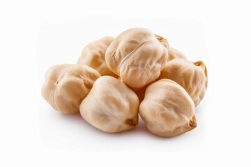 Fototapeta premium chickpea or chick pea (Cicer arietinum) isolated on white background with clapping path full of depth of field 
