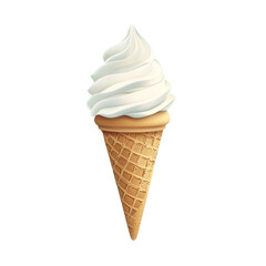 An empty single wafer cone ready for delicious ice cream treats against a bright blue background, Single wafer cone empty ice cream cone Stock Illustration