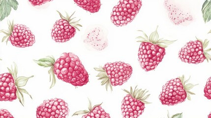 Stunning Watercolor Raspberry Pattern - A Delicate and Fresh Design for Home Decor