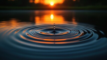 Sunset Water Drop Ripples