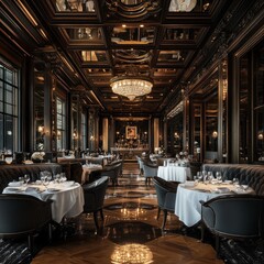 Fototapeta premium Luxurious Dining Room with Ornate Decor