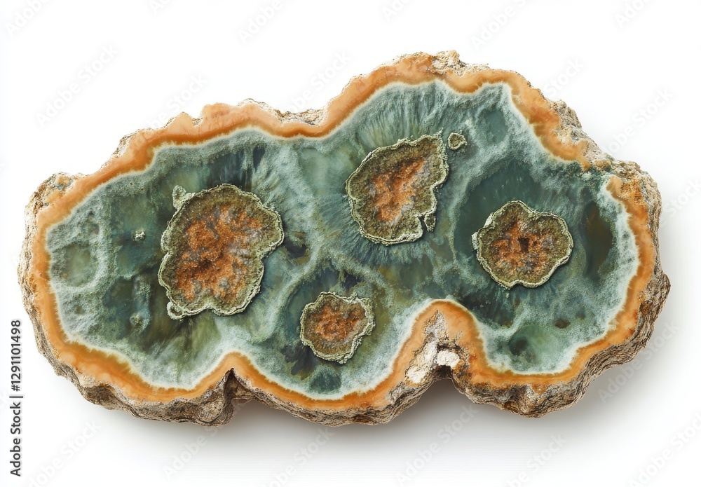 Poster beautiful agate slice with intricate patterns and stunning color variations showcasing natural stone