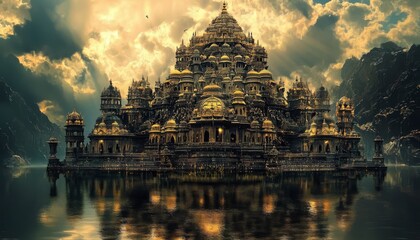 Visualization of Indraprasta, the Pandavas' majestic palace.