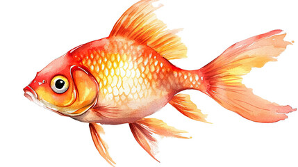 A vibrant and colorful illustration of a goldfish swimming gracefully, showcasing its beauty and elegance.
