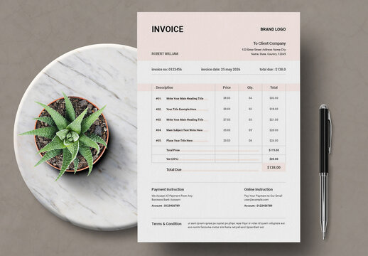 Professional Invoice Template for Business and Finance