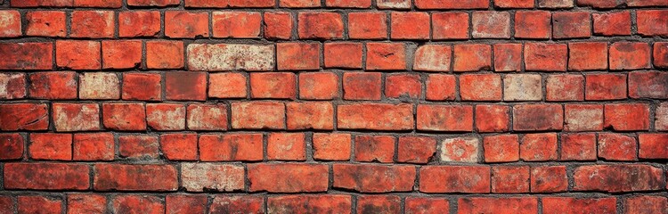 Obraz premium Textured Brick Wall Background Featuring Varied Red and Brown Tones with Vintage Appeal