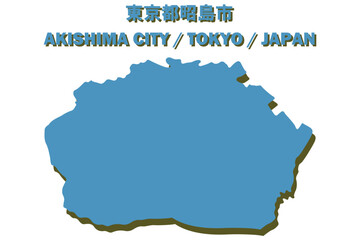 東京都昭島市ベクターイラストマップ