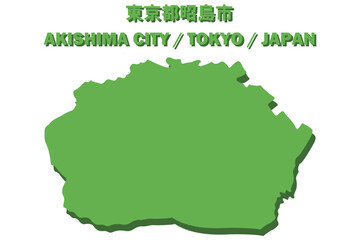 東京都昭島市ベクターイラストマップ