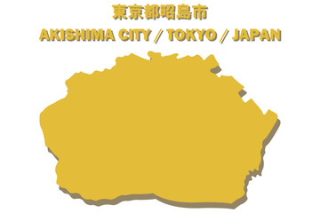 東京都昭島市ベクターイラストマップ