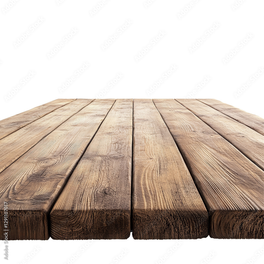 Poster A plain wooden tabletop ideal for displaying various products in a minimalist setting, a blank empty wooden table top for product placement isolated on transparent backgroud