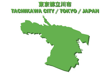 東京都立川市ベクターイラストマップ