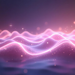 Obraz premium Ethereal abstract neon waves – soft glowing digital art